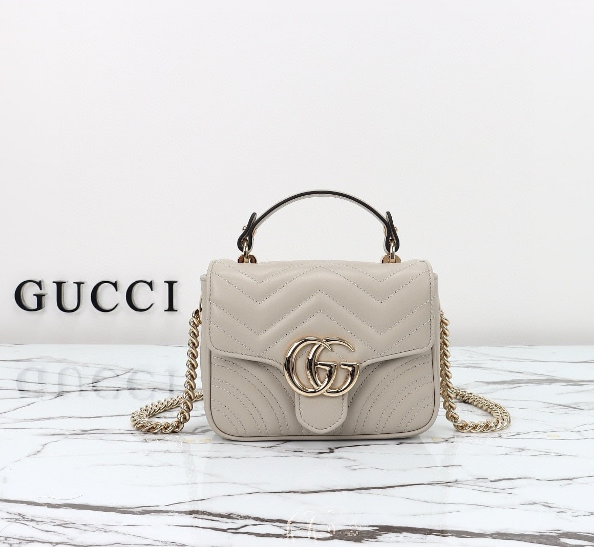 Gu_cci Mini Bags for Women Light Grey Leather